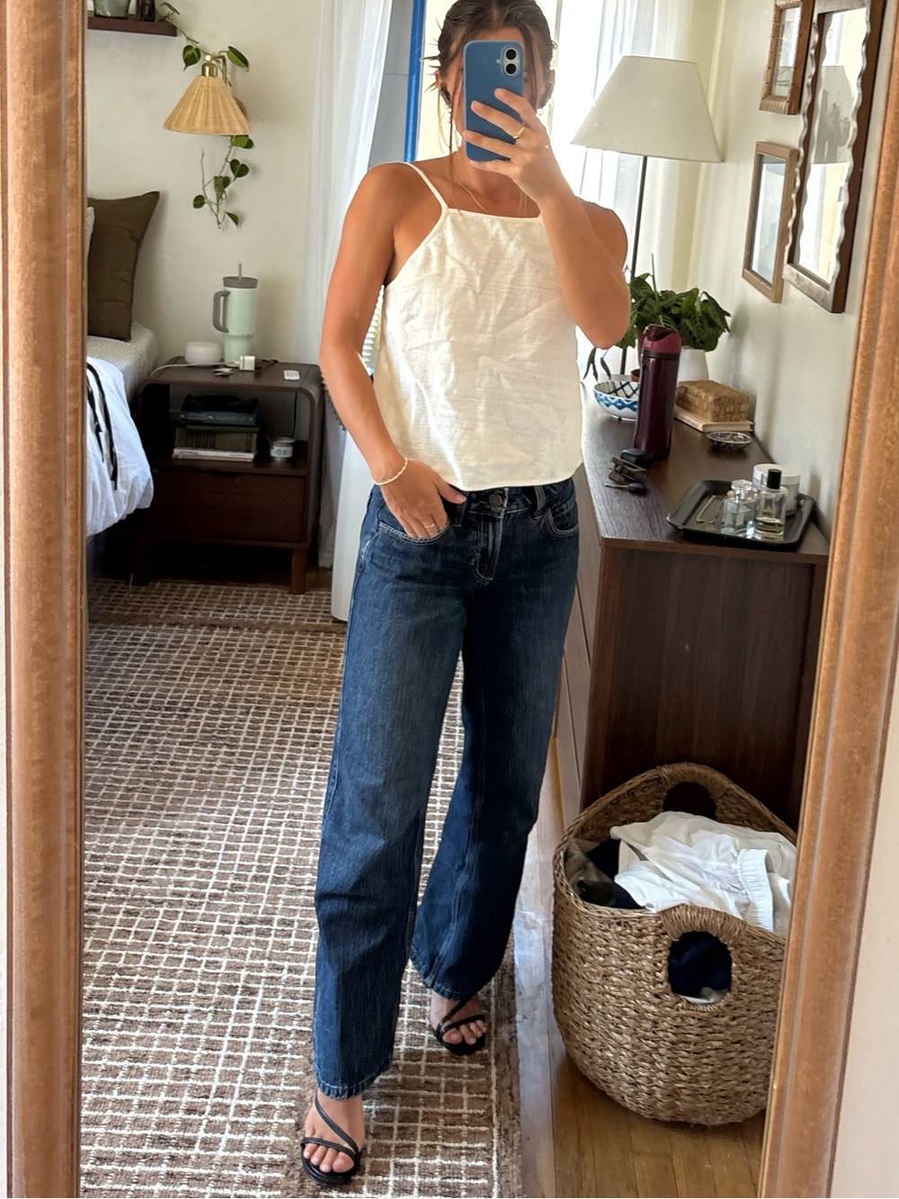 White linen backless top